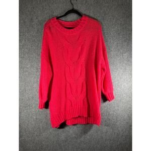aerie Sweater Women Small Pink Oversized Tunic Knit Cozy Wool Blend Casual‎